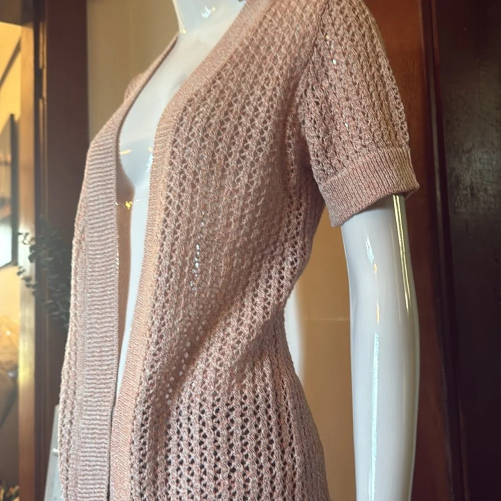 NWt northern reflections size small Women's Open-Front Knit Sweater - Pink - Picture 3 of 6